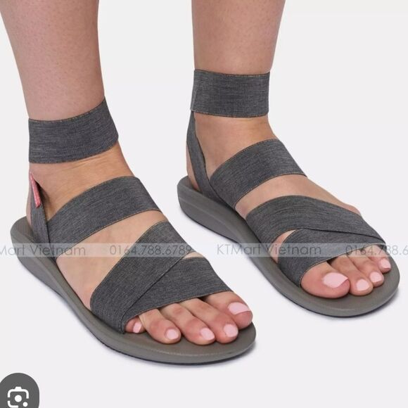 Columbia womens gray Barraca stretch ankle strap outdoor sandals size 9 - Picture 3 of 8